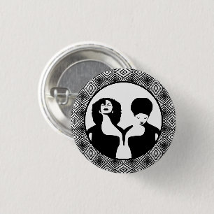 Afrocentric Art Abstract Black Women 3 Cm Round Badge