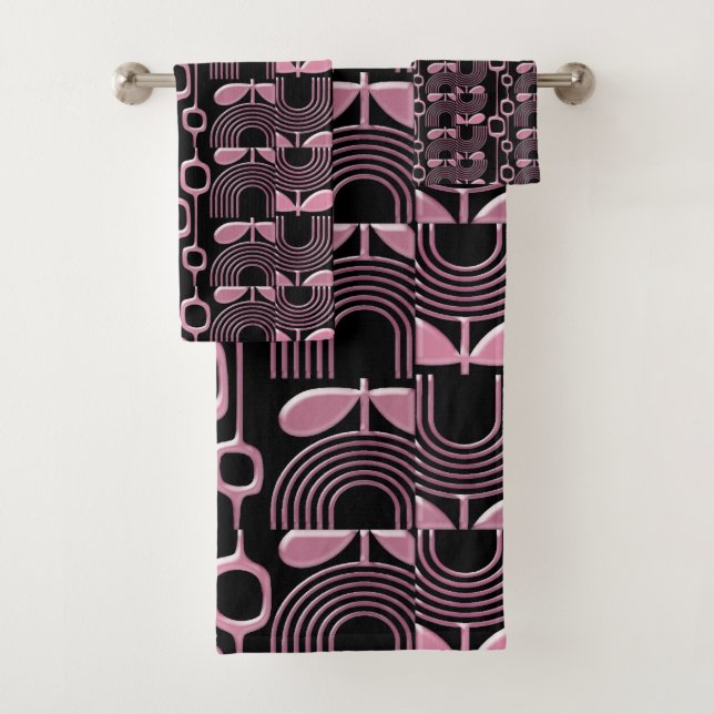 Afrocentric Art Deco Harlem Renaissance Bath Towel (Insitu)