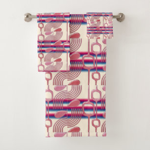 Afrocentric Art Deco Harlem Renaissance Geometric Bath Towel Set