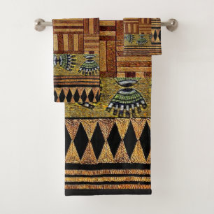 Afrocentric bath towel set