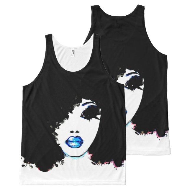 Afrocentric Beauty All-Over Print Singlet (Front and Back)