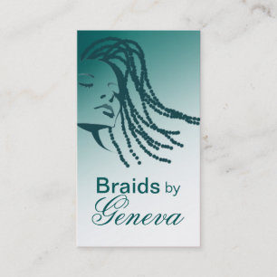 Afrocentric Braids Hair Stylist - teal Business Card
