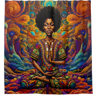 Afrocentric buddhacore 003 shower curtain
