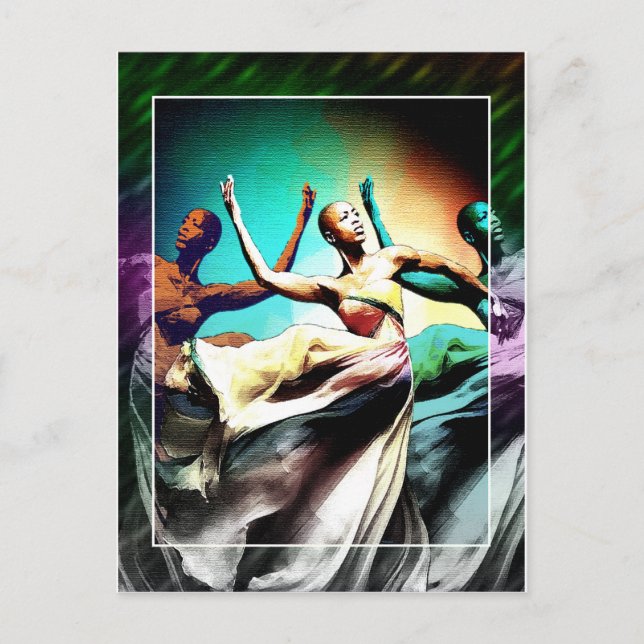 Afrocentric Dance Holiday Postcard (Front)