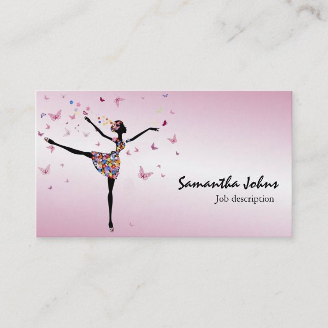 Afrocentric Dancer Ballerina Professional Stylist Business Card (Front)