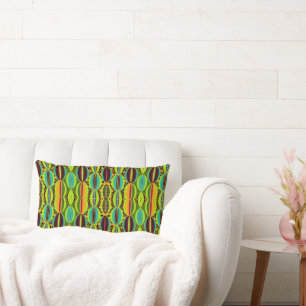 Afrocentric Geometric Cowrie Shells  Lumbar Cushion