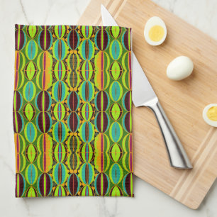Afrocentric Geometric Cowrie Shells Tea Towel