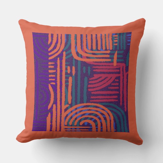 Afrocentric Geometric Graphic Motif Cushion (Front)