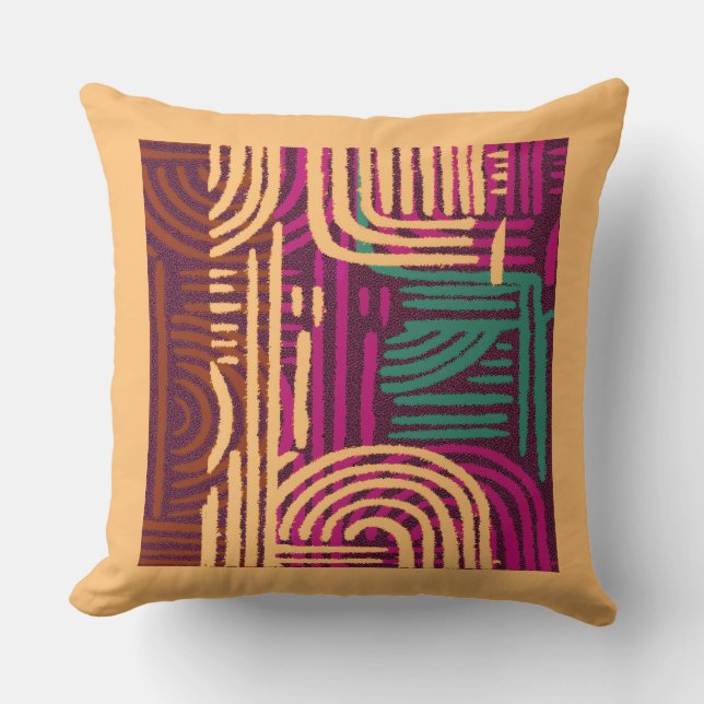 Afrocentric Geometric Graphic Motif Cushion (Front)