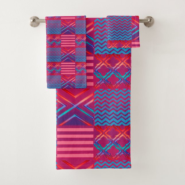 Afrocentric Geometric Print Bath Towel Set (Creator Uploaded)