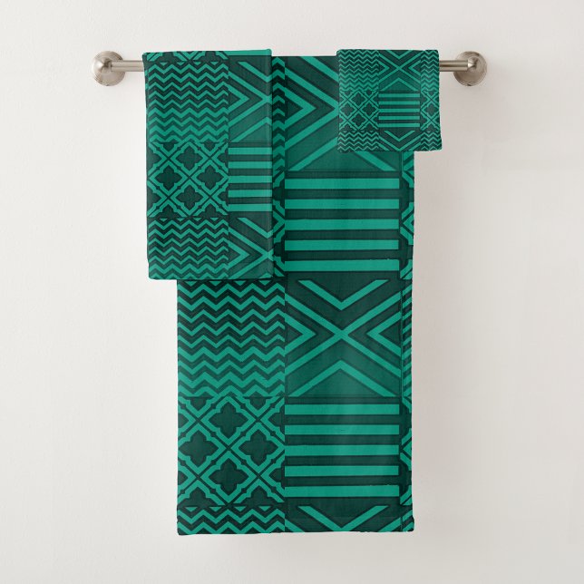 Afrocentric Geometric Print • Bath Towel Set (Creator Uploaded)