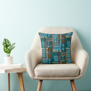 Afrocentric Geometric • Sage & Teal Heritage Desig Cushion