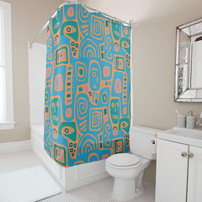 Afrocentric Geometric • Shower Curtain (Creator Uploaded)