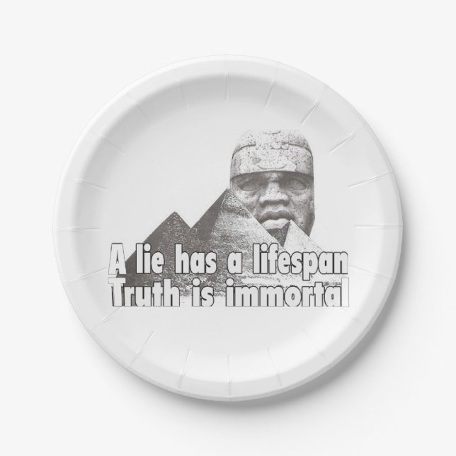 Afrocentric greatness quote paper plate (Front)
