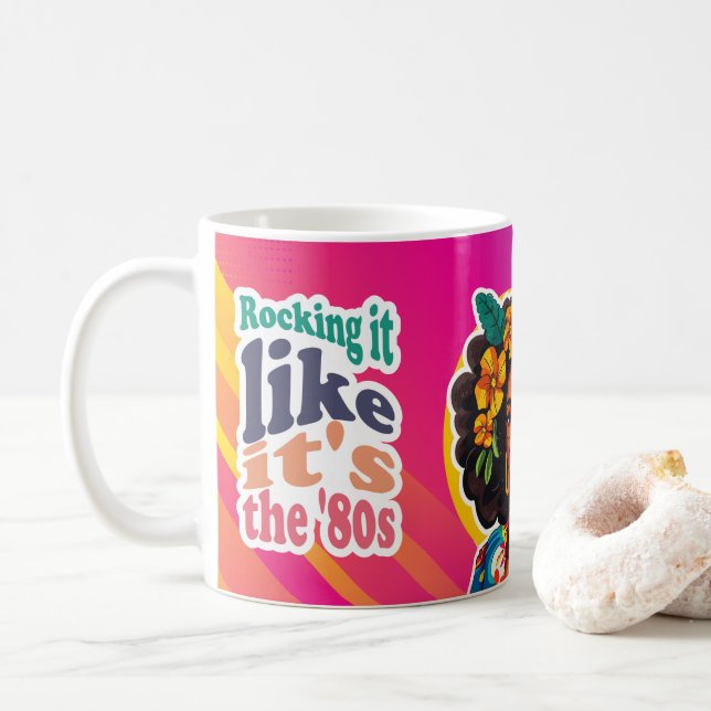 Afrocentric Juneteenth Art Celebrating Black Women Coffee Mug (With Donut)