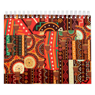 Afrocentric Kente Tribal Pattern Calendar