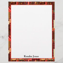 Afrocentric Kente Tribal Pattern Notepad Custom Letterhead
