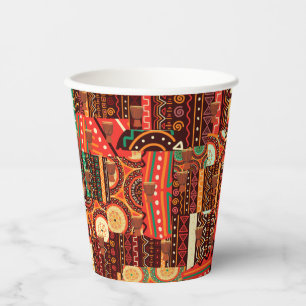 Afrocentric Kente Tribal Pattern party Paper Cups