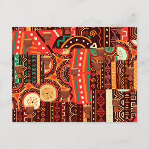 Afrocentric Kente Tribal Pattern Postcard