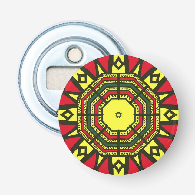 Afrocentric Mandala Bottle Opener (Front)