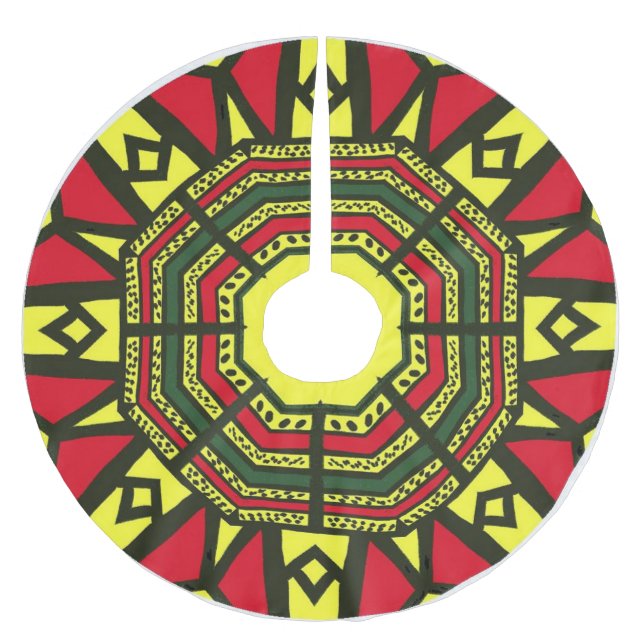 Afrocentric Mandala  Brushed Polyester Tree Skirt (Front)