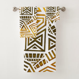 Afrocentric Motif Bath Towel Set