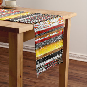 Afrocentric Rustic Patina  Short Table Runner