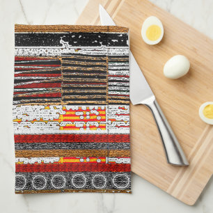 Afrocentric Rustic Patina  Tea Towel