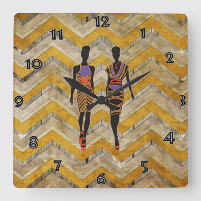 Afrocentric Silhouette Wall Clock (Front)