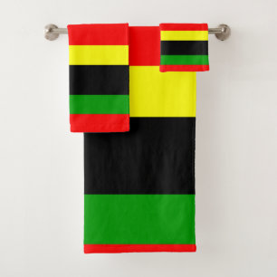 Afrocentric Striped Bath Towel Set