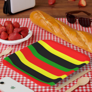 Afrocentric Striped Paper Plate