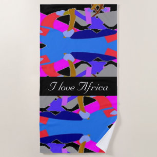 Afrocentric sun and fun beach towel