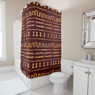 Afrocentric Tribal Motif  Pattern Shower Curtain