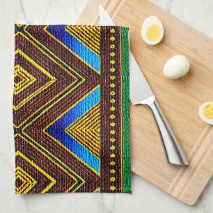 Afrocentric Tribal Motif Tea Towel