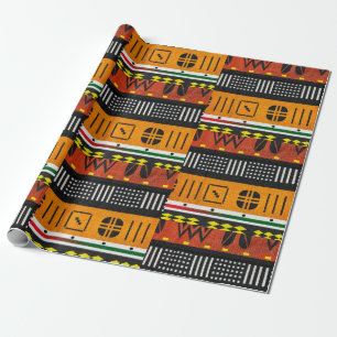 Afrocentric Tribal Motif Wrapping Paper