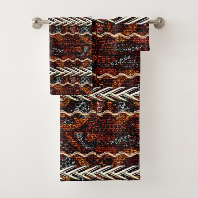 Afrocentric Tribal Tapestry  Bath Towel Set (Insitu)
