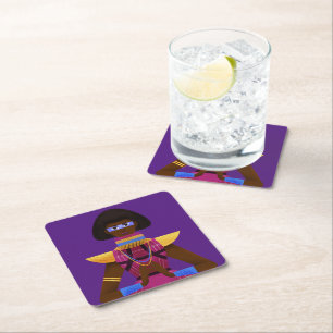 Afrofuturism Square Paper Coaster