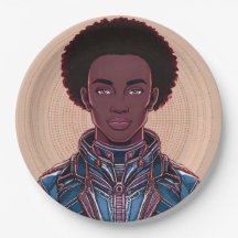 Afrofuturist King 12" Paper Plate