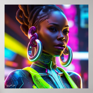 Afrofuturistic African woman Modern Art Poster