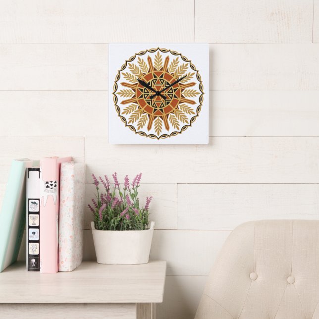 Afrohemian Ornate Shield Wall Clock (Reading Room)