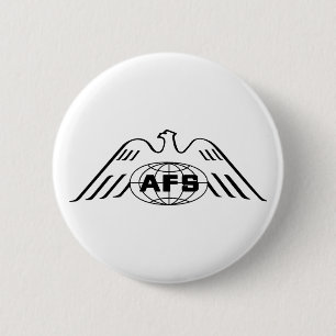 AFS Logo 1969 Round Button, Large, 3 Inch 6 Cm Round Badge
