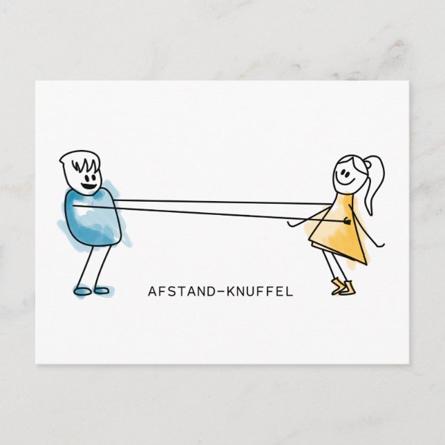 Afstand-Knuffel Postcard (Front)