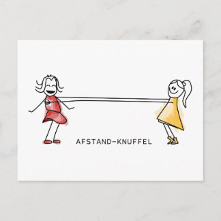 Afstand-Knuffel Postcard