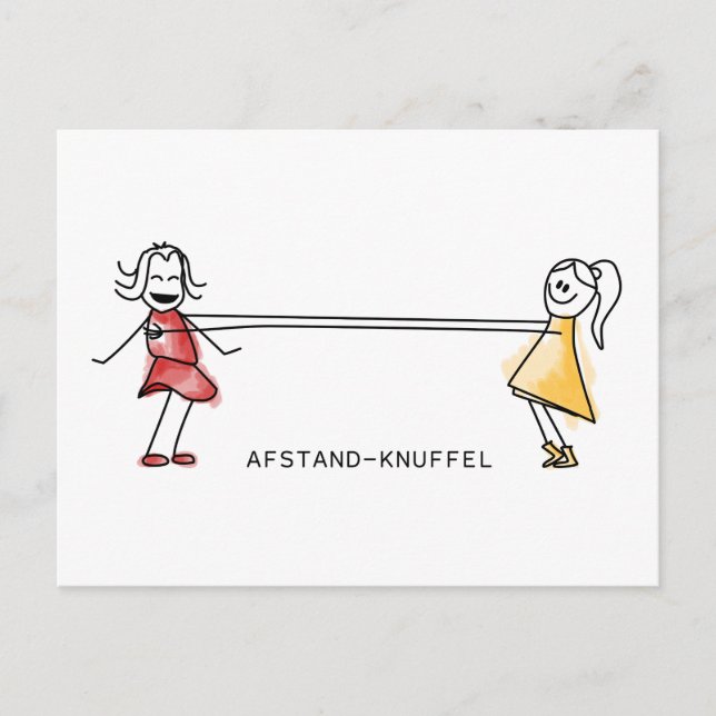 Afstand-Knuffel Postcard (Front)