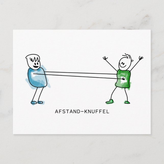 Afstand-Knuffel Postcard (Front)