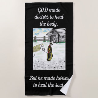 After a Horse Ride Beach Towel