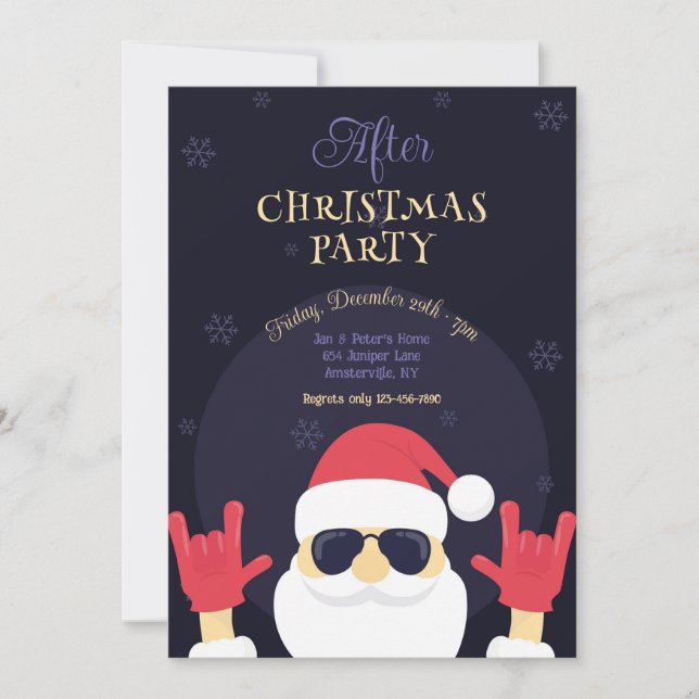After Christmas Santa Party  Invitation (Front)