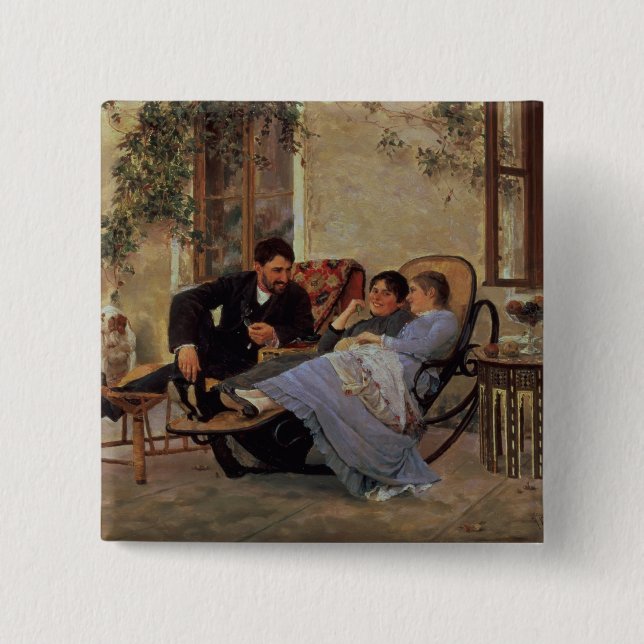 After Dinner, 1888 15 Cm Square Badge (Front)