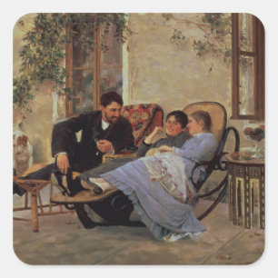 After Dinner, 1888 Square Sticker