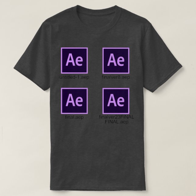 After Effects aep Funny Files Video Editor Graphic T-Shirt (Design Front)